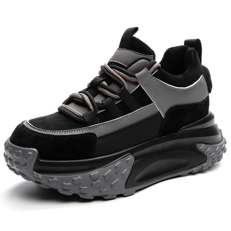 厚底松糕老爹鞋女2025新款秋冬季真皮加绒小个子增高休闲运动棉鞋,淘宝优惠券,粉丝福利购,淘宝优惠卷