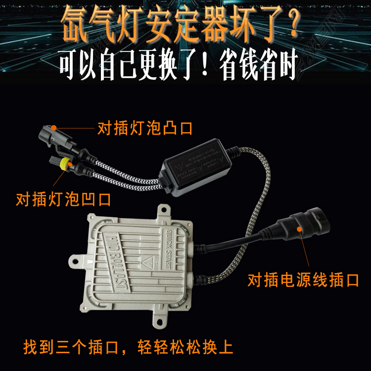 汽车交流安定器大灯改氙气灯泡12V35W55W疝气灯65W80W解码安定器-图2