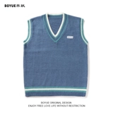 Демисезонный японский трикотажный жилет для влюбленных, парная одежда без рукавов, трендовый свитер