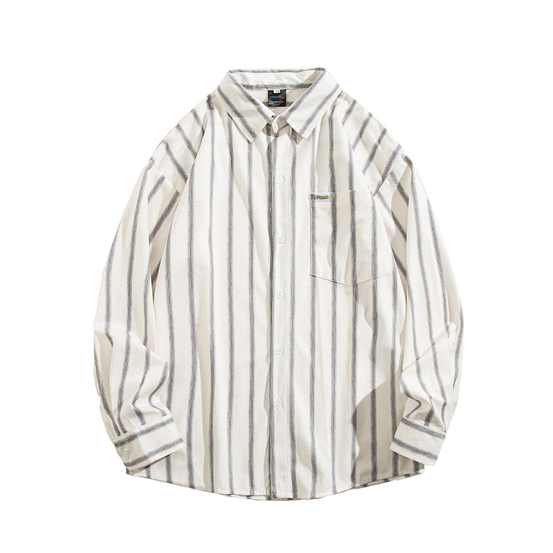 BOYUE帛跃条纹长袖衬衫春秋学生日常防晒通勤简约休闲薄外套男女,淘宝优惠券,粉丝福利购,淘宝优惠卷