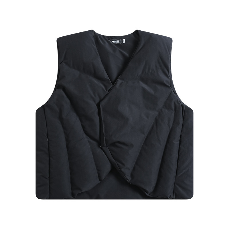 BOYUE帛跃秋冬时尚保暖棉服马甲几何分割解构休闲叠穿男背心外套,淘宝优惠券,粉丝福利购,淘宝优惠卷