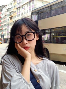 大脸姚叔叔小黑色显瘦网红眼镜