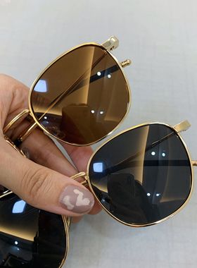 姚叔叔显脸小黑色大框太阳镜百搭