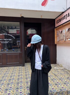 百搭男女牛仔短檐堆堆帽报童帽子