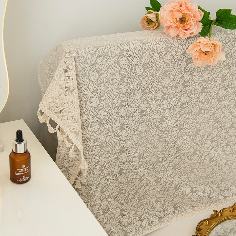 奶油ins风博主床头套罩防尘盖巾法式蕾丝沙发靠背镂空布艺床头,淘宝优惠券,粉丝福利购,淘宝优惠卷