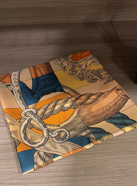 限量秒杀 新款双面异色骏马骑士橙色系丝巾 18姆米斜纹 90方巾
