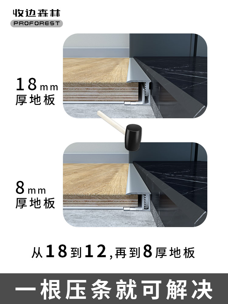 收边森林瓷砖木地板收口条台阶踏步门槛石L包边条入户门7字扣收边-图1