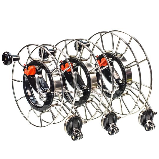 建鹏不锈钢风筝轮盘静音大轴承带刹车防倒转放风筝线轴手握轮线轮