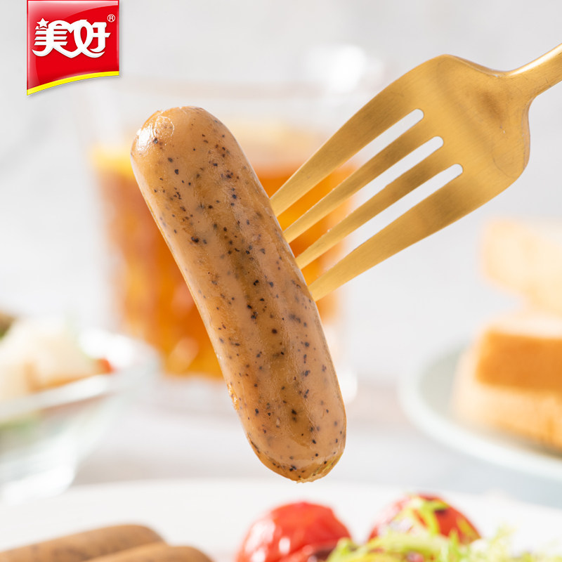 美好控卡鸡胸肉肠健身即食黑胡椒级 美好食品鸡肉零食
