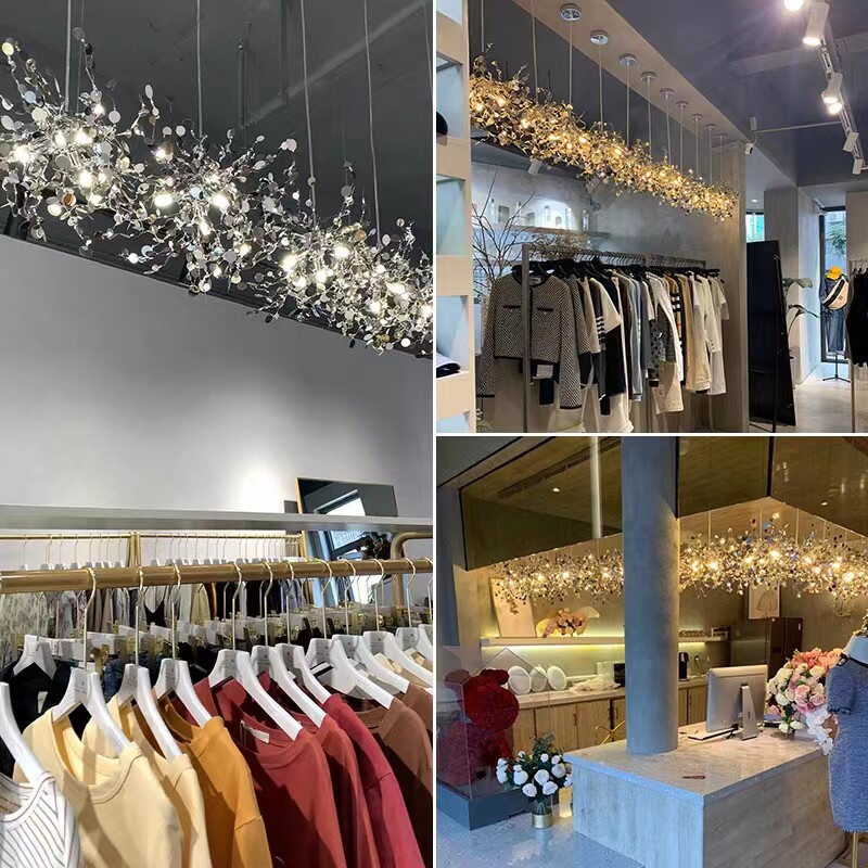 艺术小吊灯个性北欧设计师服装店吧台网红灯具橱窗不锈钢片装饰灯_虎窝淘