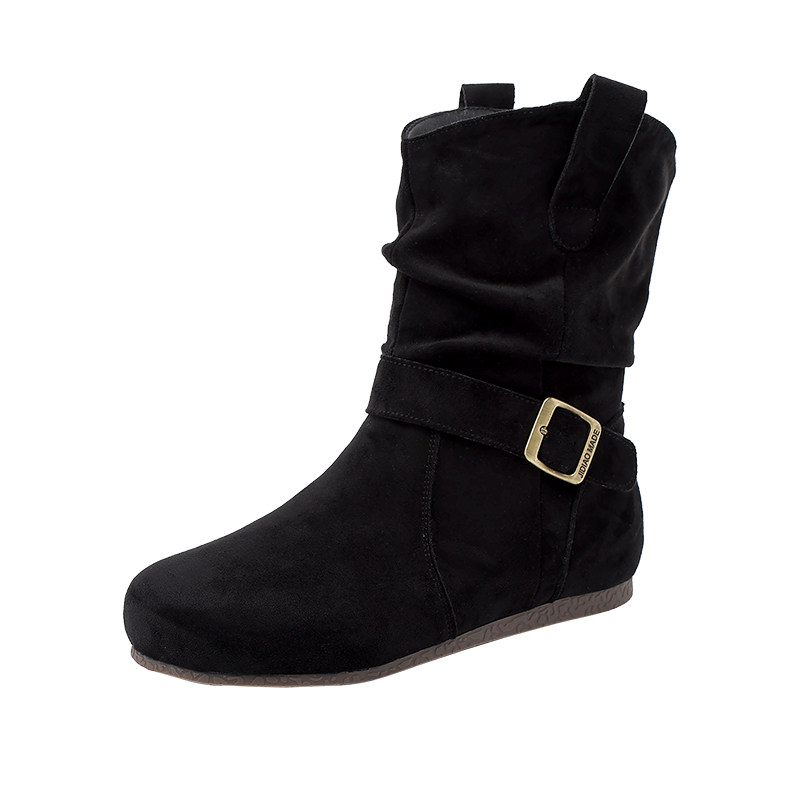 平底马丁靴女2025新款时尚英伦风堆堆靴冬季加绒翻毛皮短靴大码41,淘宝优惠券,粉丝福利购,淘宝优惠卷