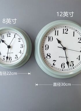 金属时尚风复古圆形石英钟表