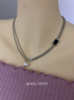 MAXC原创小萌云朵天然异形淡水真珍珠项链锁骨链简约可爱吊坠女男