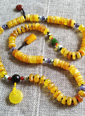 天然琥珀老蜜蜡男女款项链