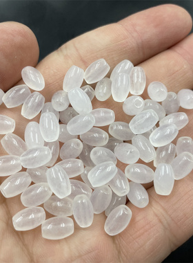 华夏美玉 DIY饰品配件冰白色白玉米珠散珠 散批