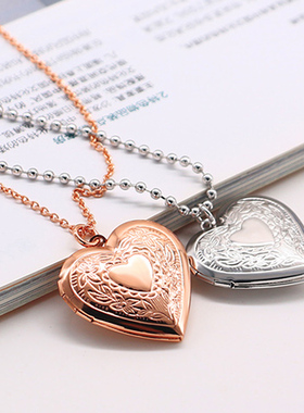 私人订制翻盖吊坠刻名字创意项链