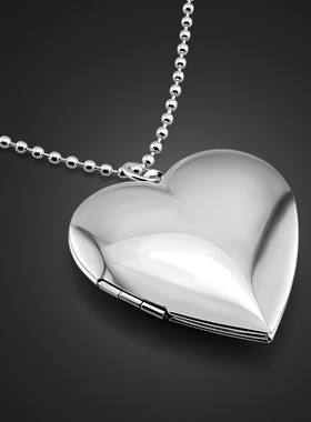 订做相片项链纯银相盒吊坠刻字