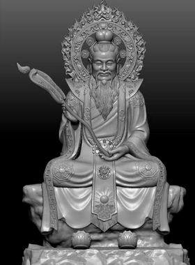三清道祖 stl文件三维立体图， 3d打印模型树脂玻璃钢 铜雕 木雕