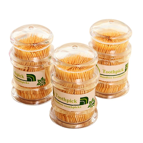 Бесплатная доставка, бесплатная доставка творческая портативная сокровищница, бамбуковая отель независимая защита окружающей среды. Домохозяйство одноразовая зубочистка с двойной головкой