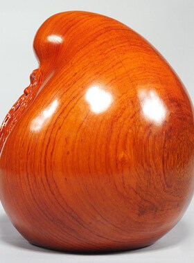 梨木雕刻寿星公像祝寿摆件