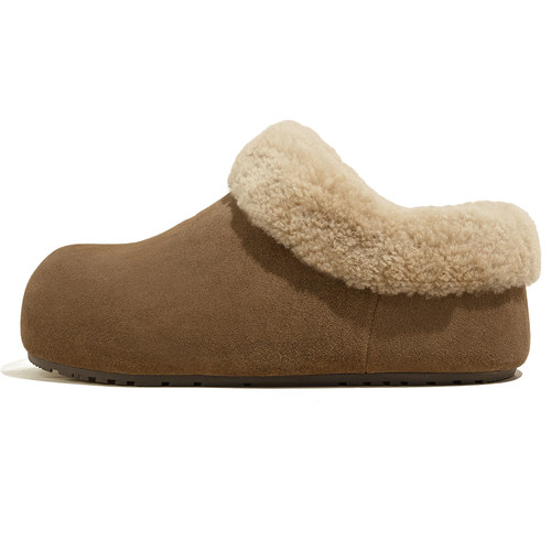 厚底勃肯鞋女款2025新款冬季鞋子加绒毛毛鞋一脚蹬女鞋冬增高棉鞋 - 图3