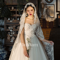 Dear white head yarn < Cloud Sea > Original retro wedding dress Han style bride senior lace wedding headwear