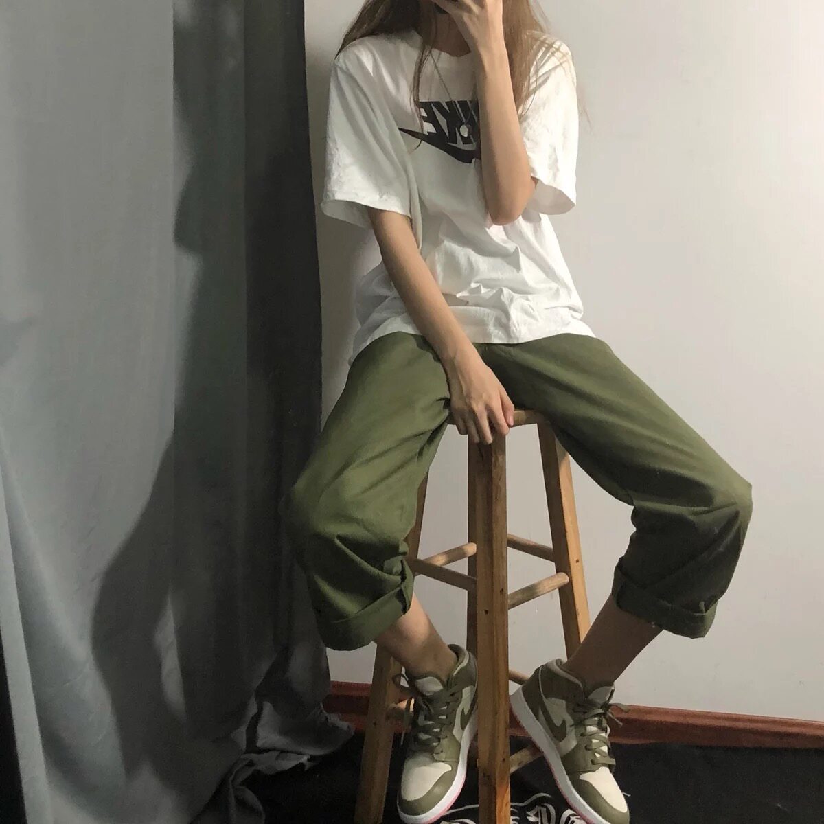 ins男春夏百搭潮牌港风直筒裤子 uaea休闲裤