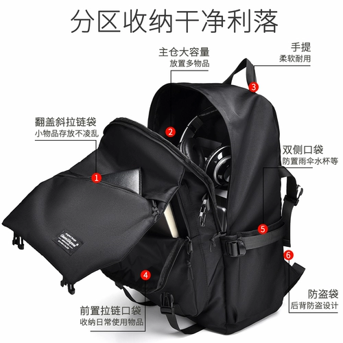 Мужская трендовая вместительная и большая японская небольшая сумка для путешествий, школьный рюкзак, сумка через плечо, в корейском стиле, для средней школы, подходит для подростков, подходит для студента