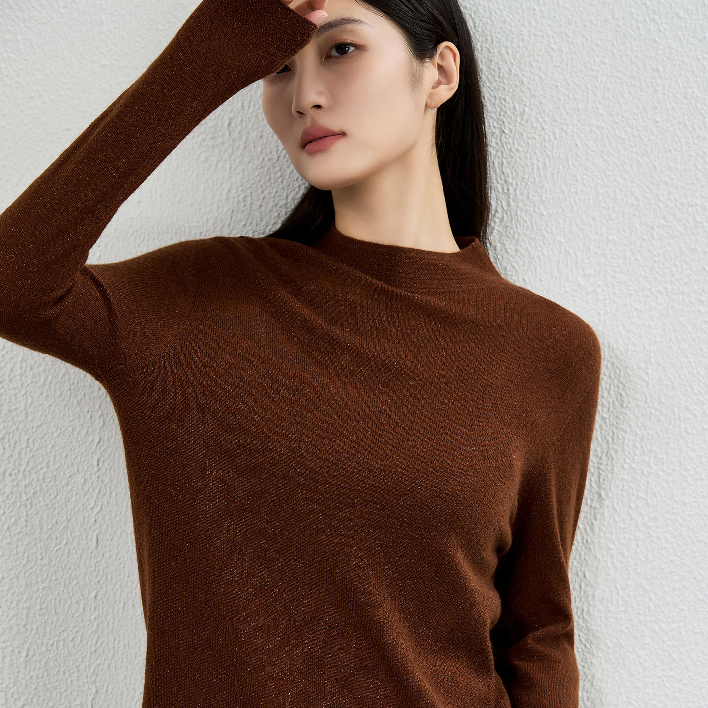 2025秋冬新款100%纯山羊绒衫女半高领打底衫紧修身套头毛衣,淘宝优惠券,粉丝福利购,淘宝优惠卷