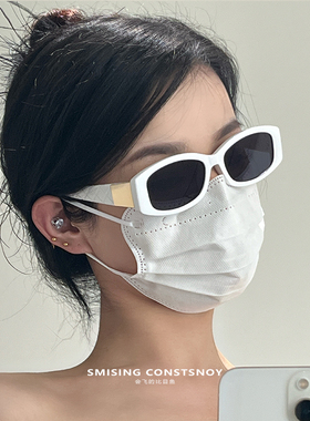 法式小香风复古菱形格侧边金属墨镜女夏季时尚高级感遮阳太阳眼镜