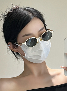 港风金属小框椭圆形墨镜女春夏季节原宿个性复古防晒街拍太阳眼镜