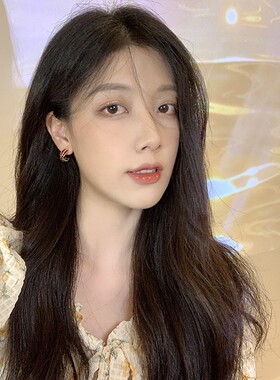 红色交叉几何耳环女小众设计感轻奢复古耳钉耳饰蚊香盘无耳洞耳夹