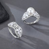 S925 sterling silver ring female DIY pearl ring accessories