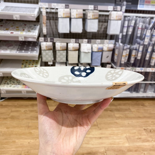 nitori宜得利专柜 双色莲藕超轻量米饭碗深盘陶瓷餐具可洗碗机 - 图2