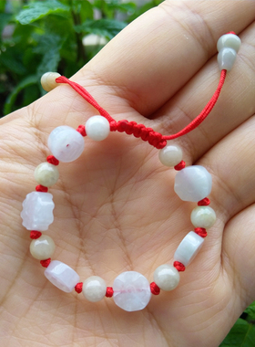 送宝宝男女手链四眼天然玉石