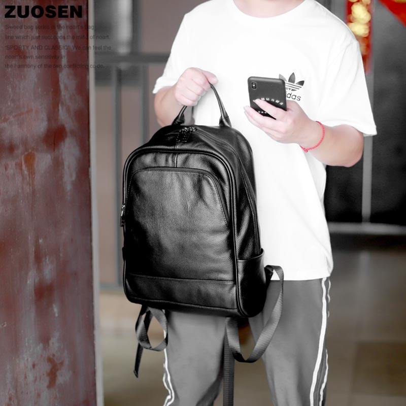 左森真皮头层男包学生牛皮背包 zuosen左森双肩背包
