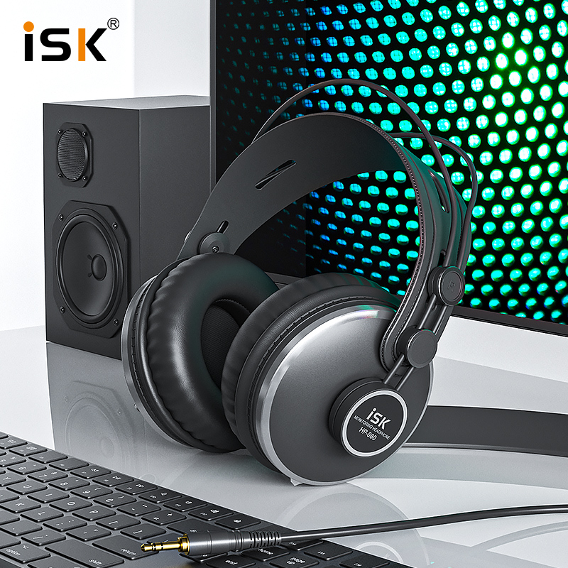 ISK HP-980全封闭耳机头戴式专业录音棚主播直播声卡专用有线耳麦-图3