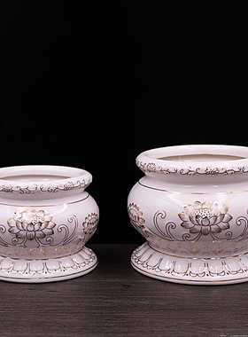 陶瓷香炉供盘水杯供佛套装