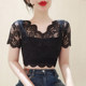 Sexy ຄໍ V ເຄິ່ງ lace ໃນ ກະ ໂປງ suspender