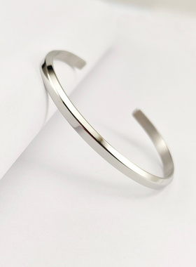 钛钢不掉色情侣开口手镯