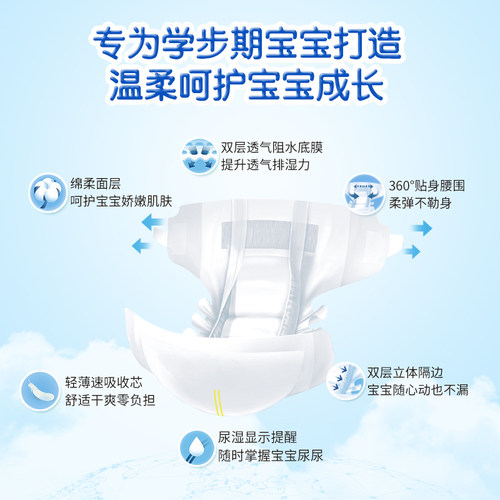 南极人纸尿裤铂金装4包组合婴儿尿不湿超薄透气拉拉柔软亲肤裤 - 图3
