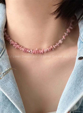 韩版粉色甜美时尚锁骨链