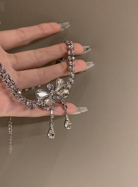 项链蝴蝶结玉都遇水晶女锆石