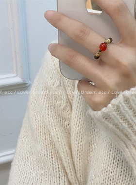 中式手饰戒指淡水珍珠琉璃