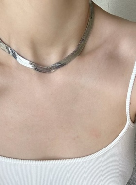 欧美抛光打磨刀片蛇骨链锁骨链女