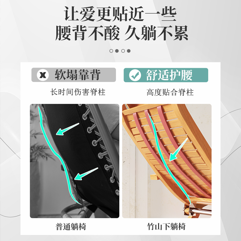 躺椅午休折叠阳台靠背懒人家用坐躺两用睡椅老年人专用竹夏天凉椅-图1