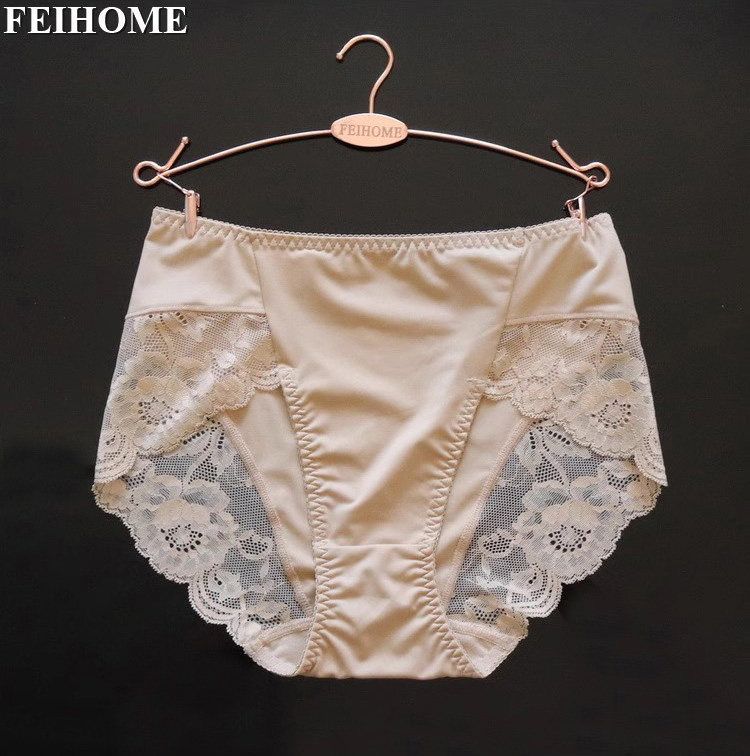 女士中高腰软滑牛奶丝女式短裤蕾丝边优雅知性无痕内裤加大码N363,淘宝优惠券,粉丝福利购,淘宝优惠卷