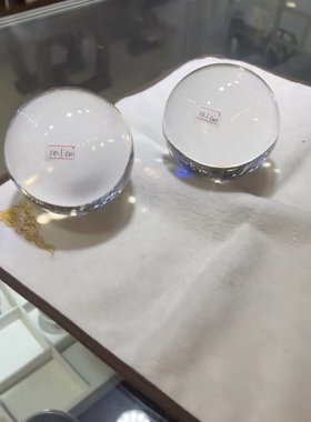 天然双A级白水晶球一对全静体无瑕疵纯天然无处理