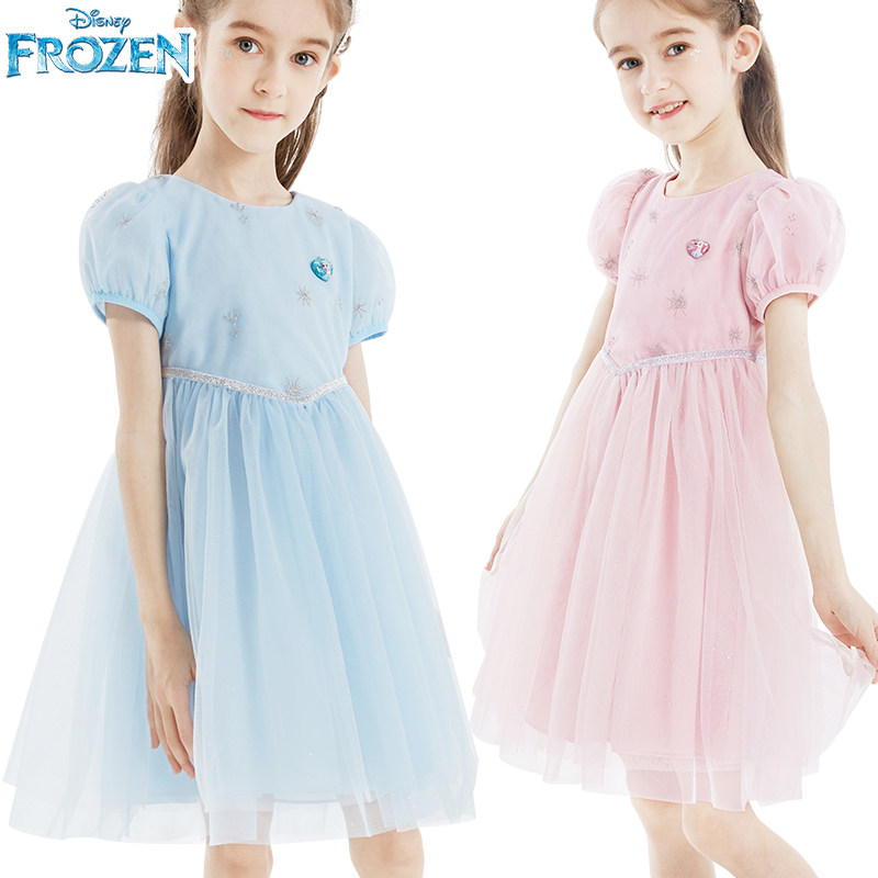 清仓迪士尼夏装新款女童爱莎公主连衣裙儿童冰雪奇缘裙子网纱裙,淘宝优惠券,粉丝福利购,淘宝优惠卷