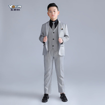 Big Code Flowers Boy Boy Gown Suit Fat Boy Little Suit Acting Out Handsome Children Host Waistcoat Minor West Suit